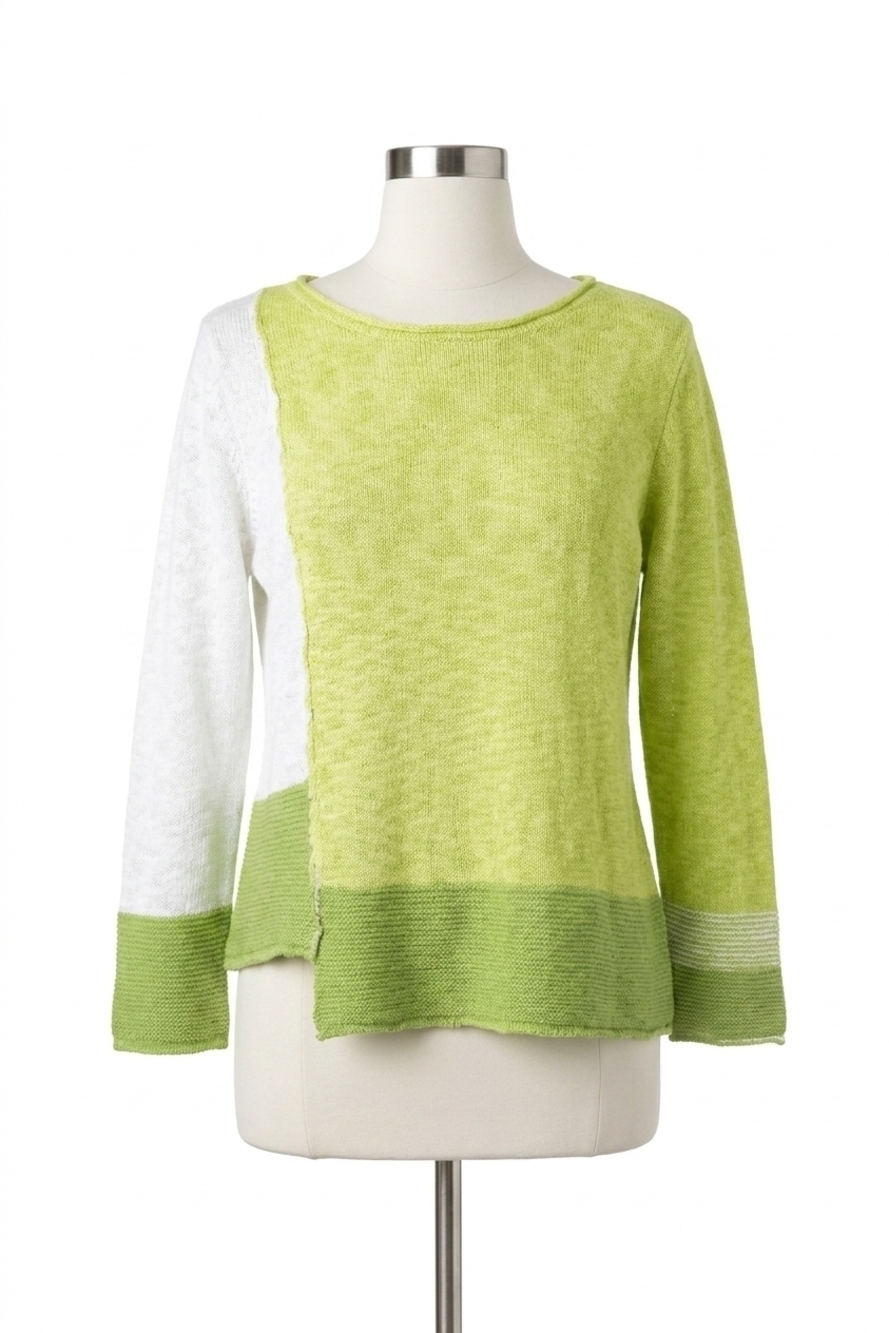 NEW HABITAT yin yang step it up boatneck sweater in aloe
